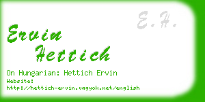 ervin hettich business card